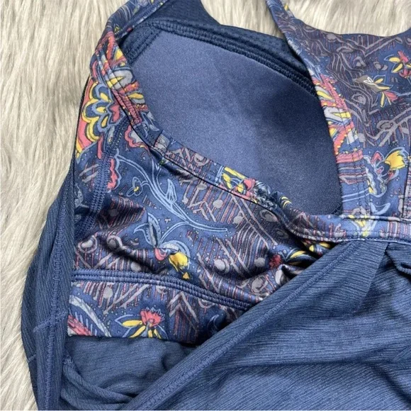 Prana Miley 2 In 1 Tank Top Blue Floral Size Small - Picture 3 of 8